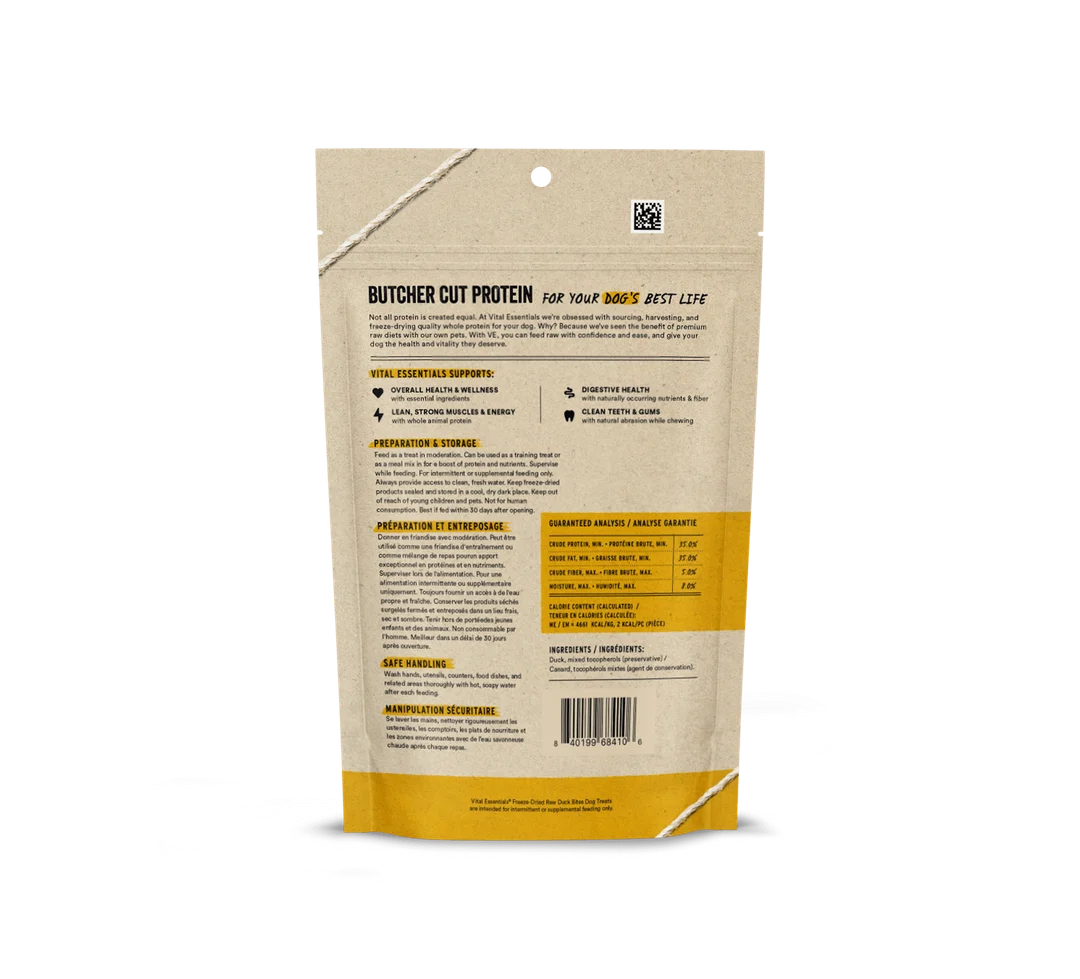 Vital Essentials Duck Bites Dog Treats 2.0oz
