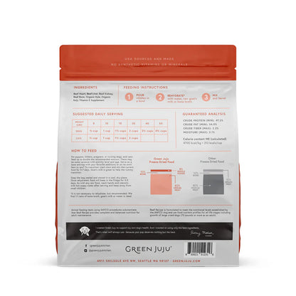 Green Juju Beef Recipe - Freeze Dried Raw Diet 14oz