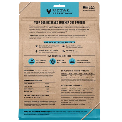 Vital Essentials Freeze Dried Beef Entree Mini Nibs 14oz Bag