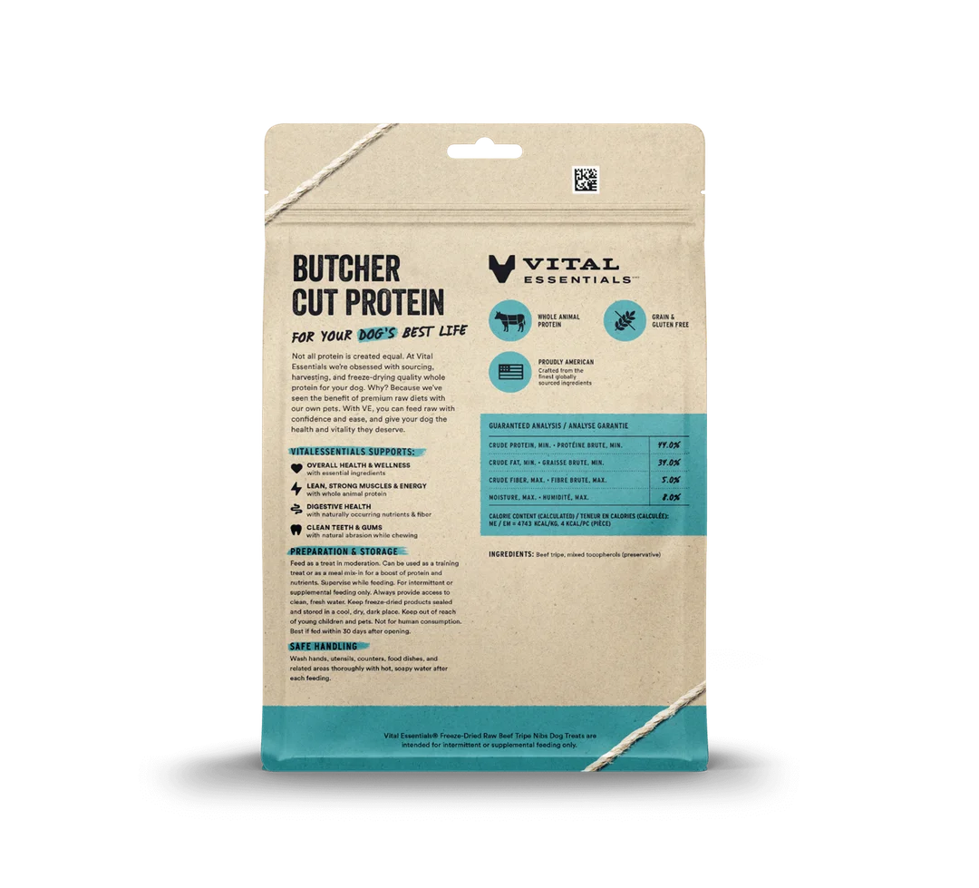 Vital Essentials Beef Tripe Freeze Dried Dog Treats 14oz
