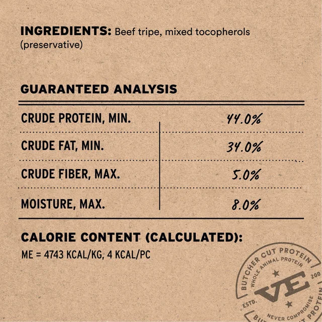 Vital Essentials Beef Tripe Freeze Dried Dog Treats 14oz