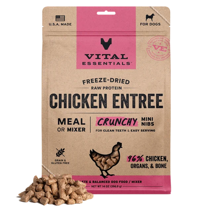 Vital Essentials Freeze Dried Chicken Entree Mini Nibs 14oz Bag