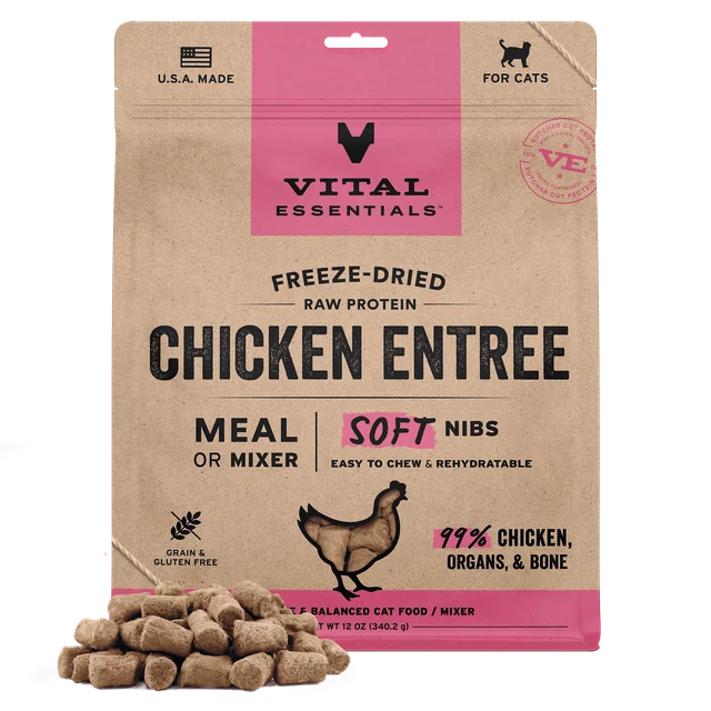 Vital Essentials Chicken Cat Entree Soft Nibs 12oz