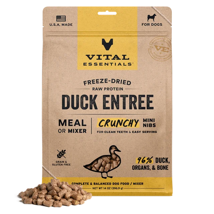 Vital Essentials Freeze Dried Duck Entree Mini Nibs 14oz Bag