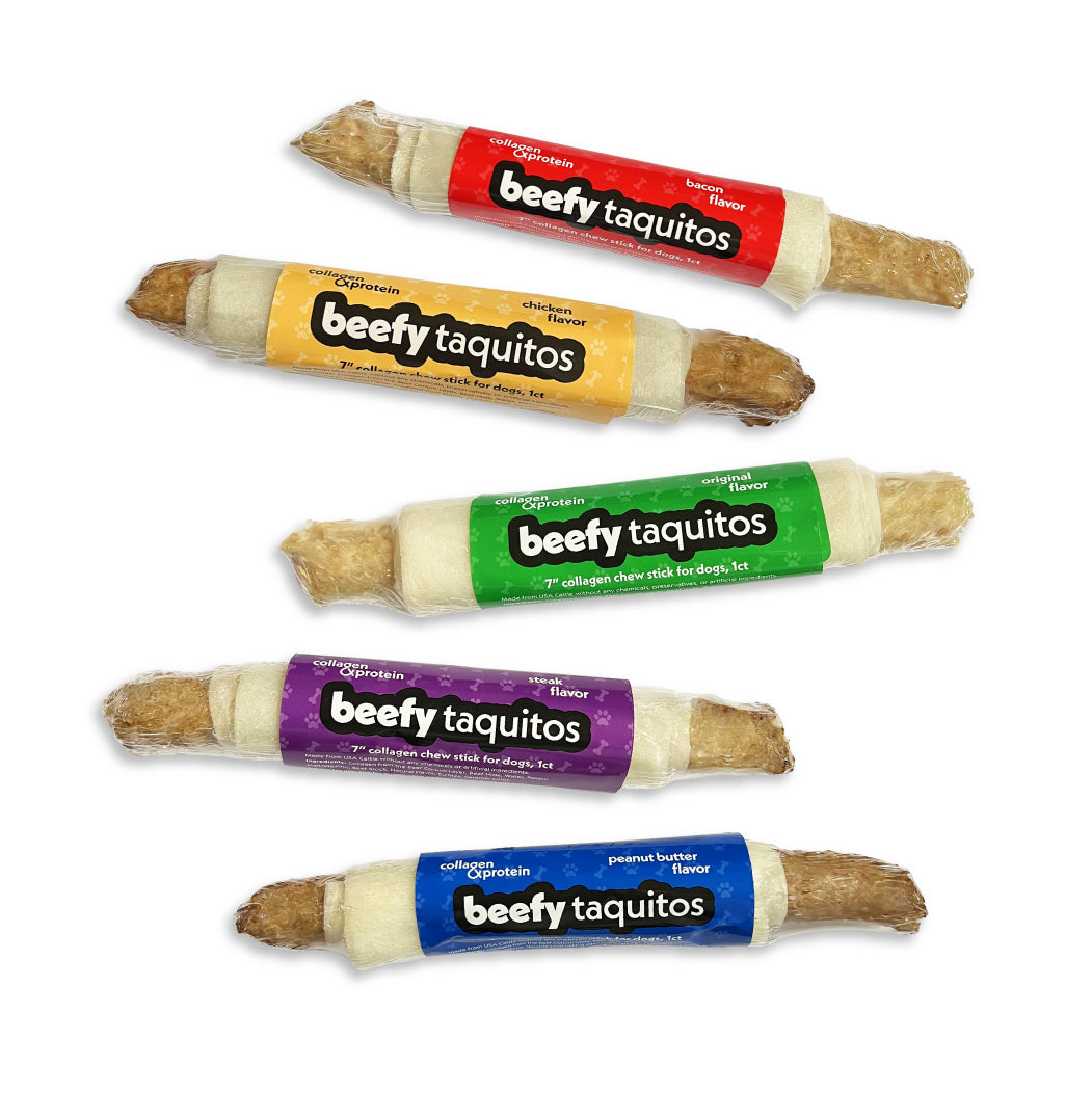 Frankly 7" Beefy Taquitos Collagen Chews - 5 Flavors