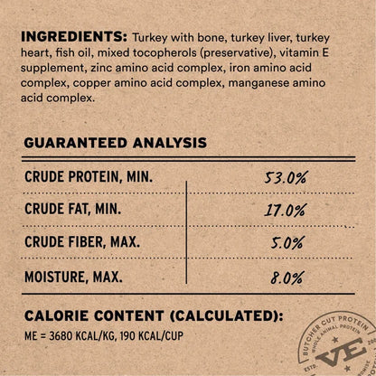 Vital Essentials Freeze Dried Turkey Entree Mini Nibs 14oz Bag