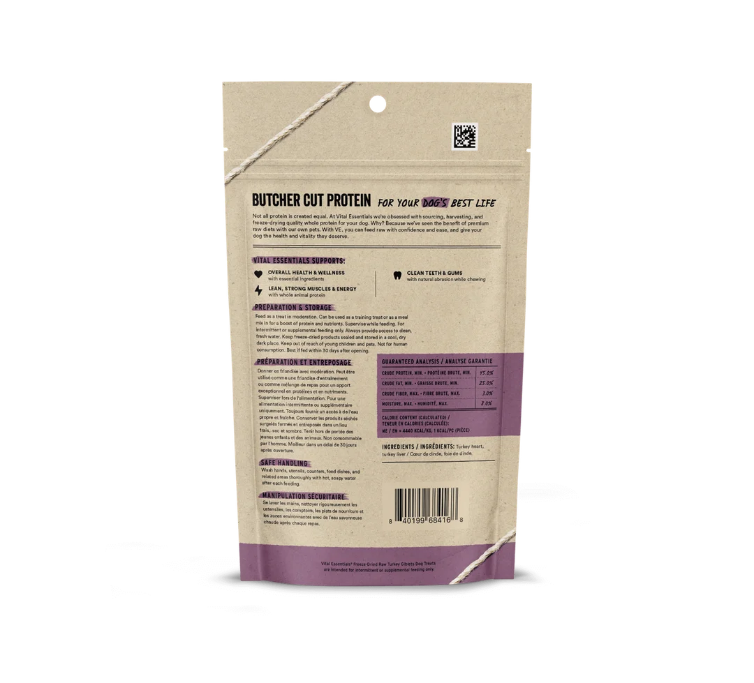 Vital Essentials Turkey Giblets Dog Treats 2oz