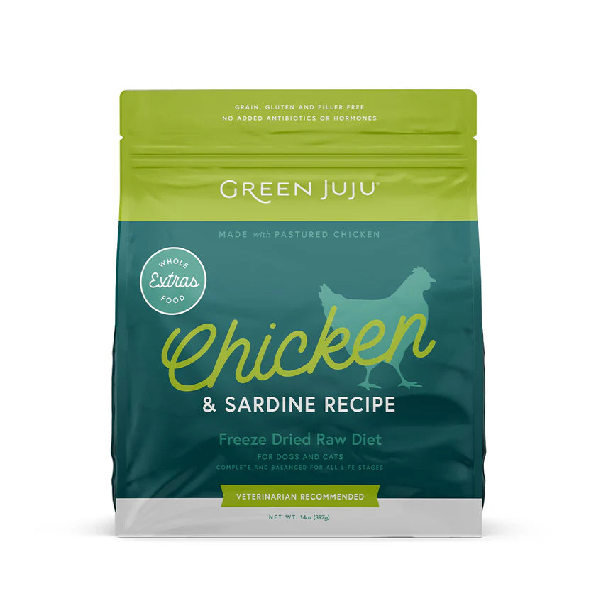 Green Juju Extras Chicken & Sardine – Complete & Balanced Freeze-Dried Meal image 0