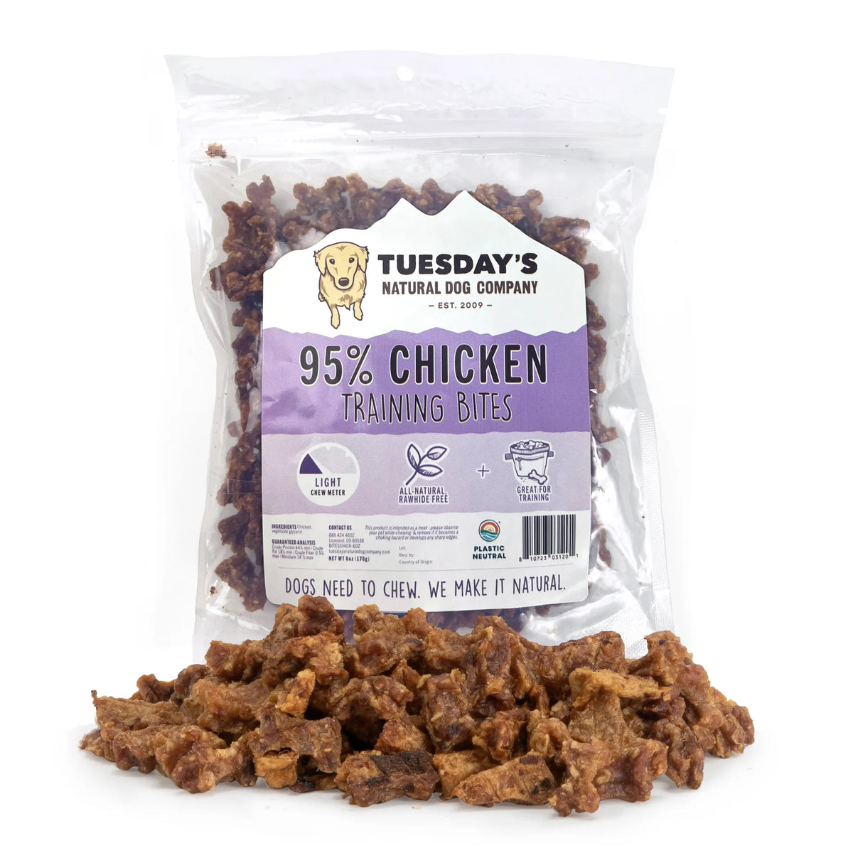 Tuesday's Natural 95% Chicken Training Bites - 6 oz image 0